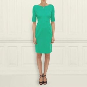 L.K. Bennett Sheath Dress Kelly Green Size 6, 36